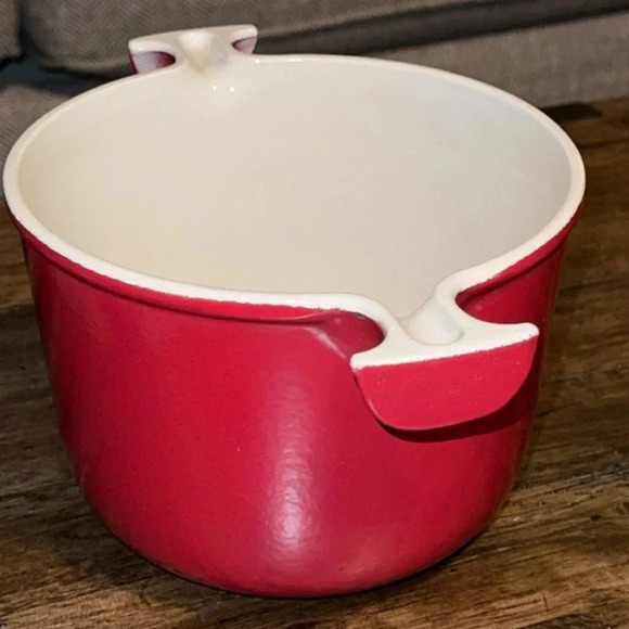 Vintage Red French Le Creuset Cast Iron Enamel Pot Kitchen Cookware L64 - Picture 5 of 10